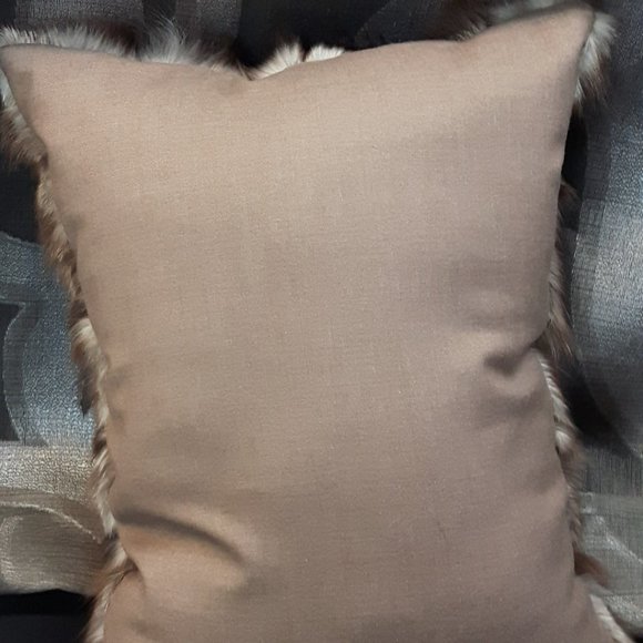 Handmade Genuine Vintage Real Mink Accent Pillow - Picture 5 of 5
